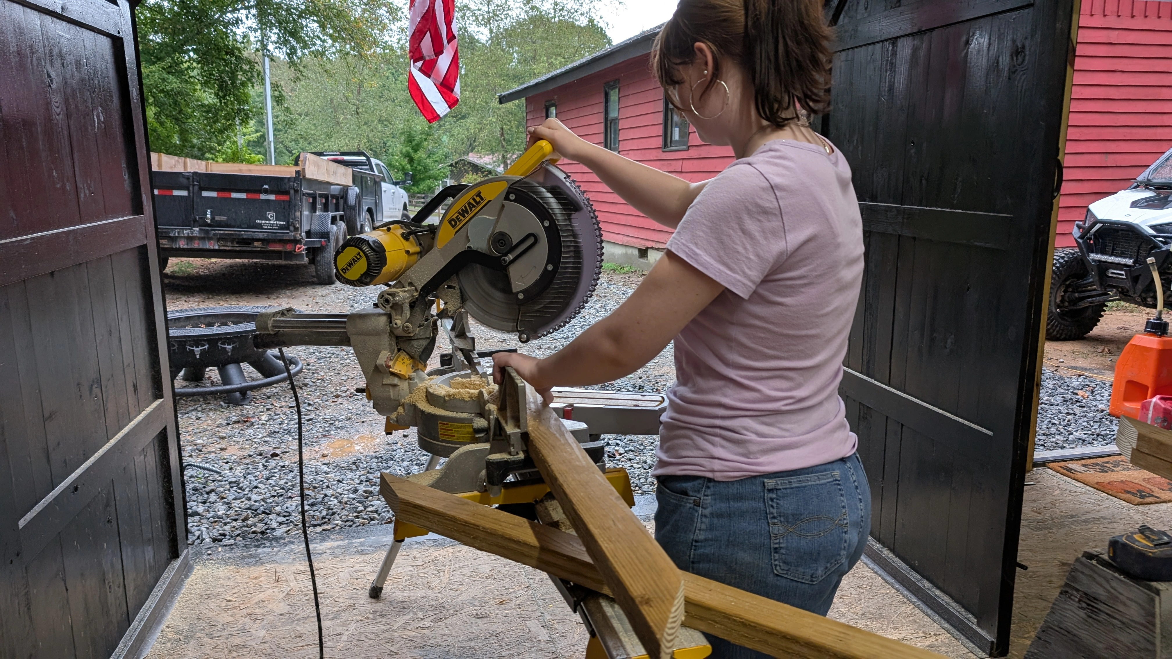 Arianna and Ralph building enclosure